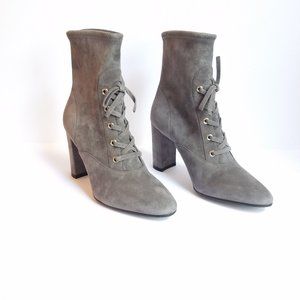 Grey Suede Ankle Boot by Gianvito Rossi